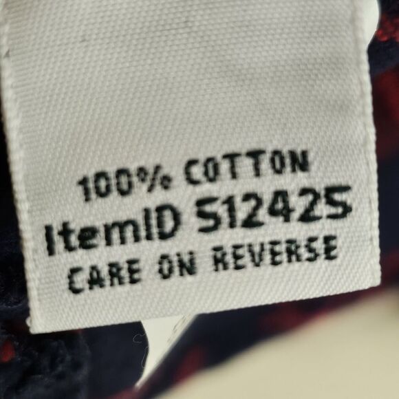 L.L. Bean Wicked Good Plaid Shirt Womens Size L Petite Button Up Top Red Navy - Picture 7 of 8